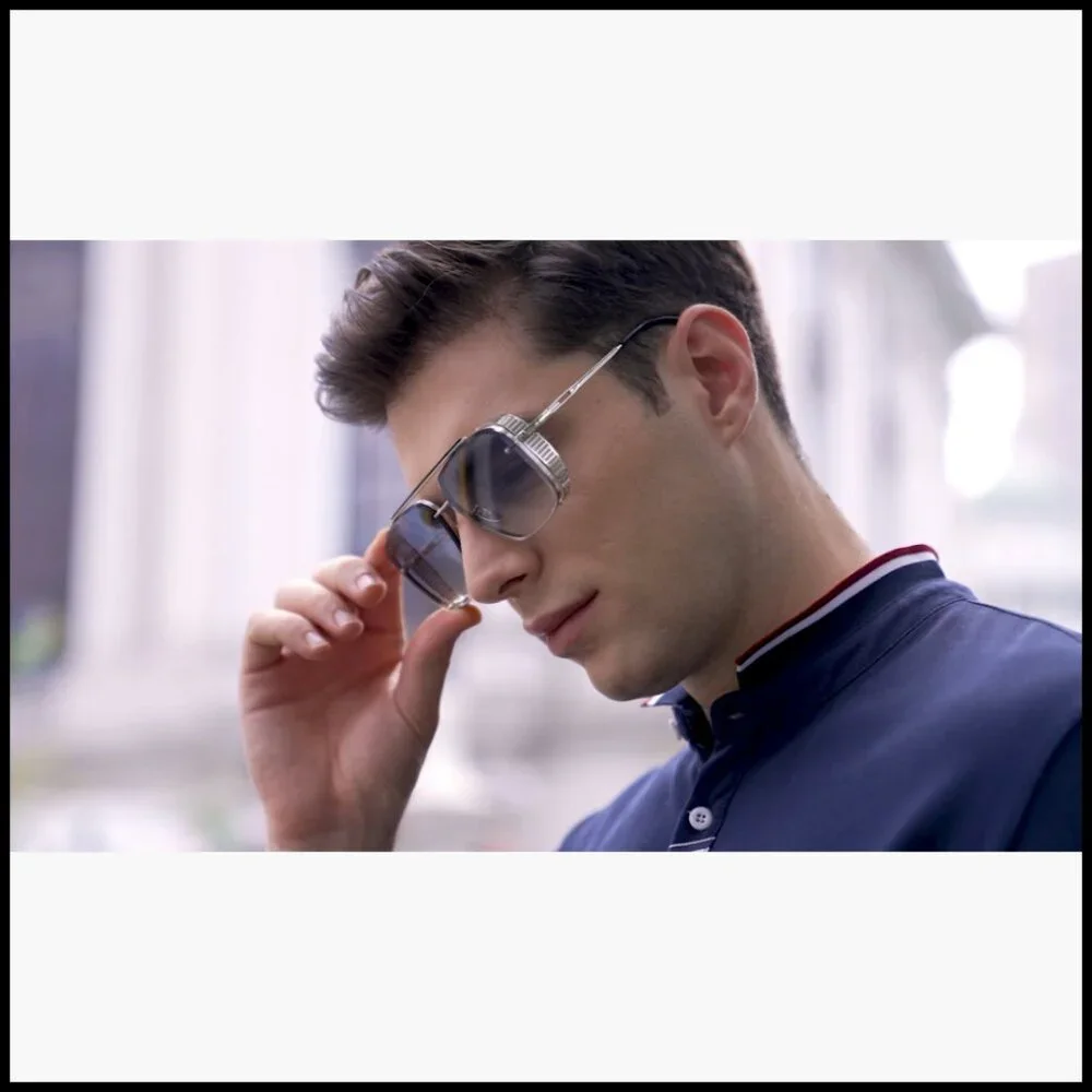Oversized Square Aviator Sunglasses Metal Side Shield Steampunk